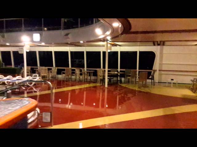 Storm at sea near Port Elizabeth on Cruise Ship Aurora World Cruise 2014 Riviera Pool