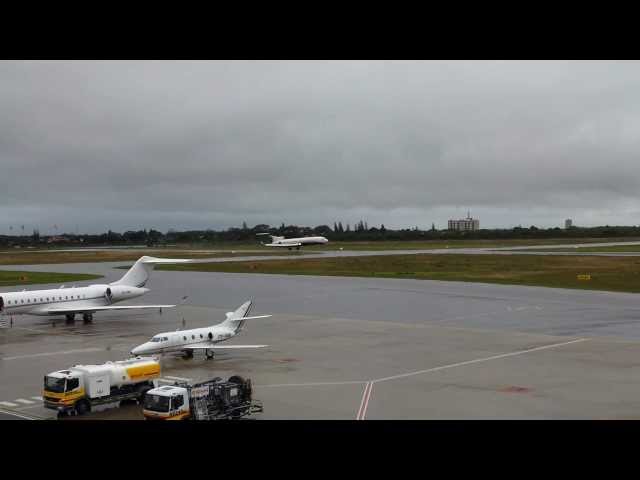 President Jacob Zuma's chartered plane landing in Port Elizabeth, South Africa