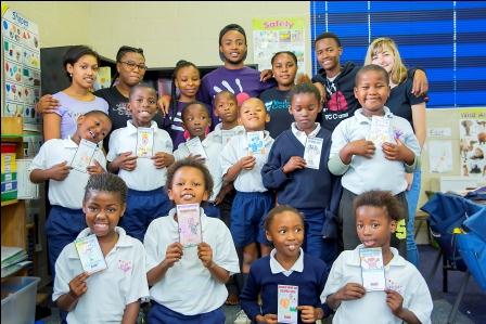 Varsity College's VC Cares members with students at Heatherbank Primary School celebrating World Book Day