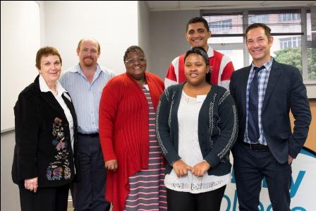 Varsity College's Counsellors Forum - From left to right: Mrs van Schalkwyk (Otto du Plessis), Mr Prinsloo (Hoerskool D.F. Malherbe),  Ms Mosola (Khwezi Lomso High School), Mr Brown (Willow Academy), Ms Mosola (Khwezi Lomso High School), Grant Driver (Guest Speaker – Captivate)