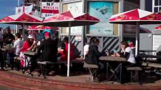 England fans take over Shark Rock pier