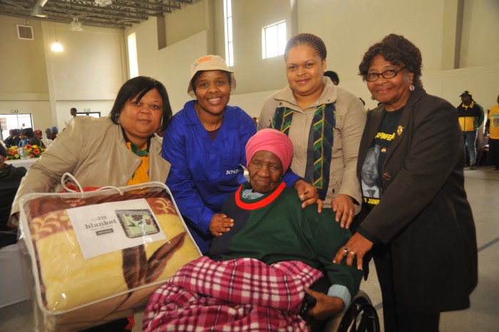 THE Coega Development Corporation (CDC) participated in various community upliftment events in the Nelson Mandela Bay, Eastern Cape and KwaZulu Natal. Deidre Bruintjies, Mario Hermans - Speaker of Council, Thandi Rayi (CDC CSI Manager) is with Dipuo Kondile and Notshintshi Kambe (112 years) at Zinyoka Township for the elderly blanket hand over for winter. In addition to supporting Mandela Day, CDC’s CSI unit also provides social assistance to destitute families throughout the year, bringing relief especially to families and to homes that are child headed. During the 2014/15 financial year CDC spent more than R13-million in CSI projects across the country, making positive impact in the many disadvantaged areas in which it operates.