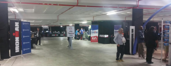 This pic from the underground car park of the Boardwalk Hotel does little to convey the fear and excitement of event registration!