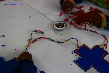 beading session in full flow