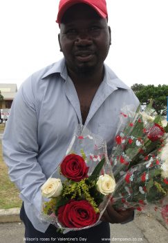 wilson displaying a valentine's day sample bunch
