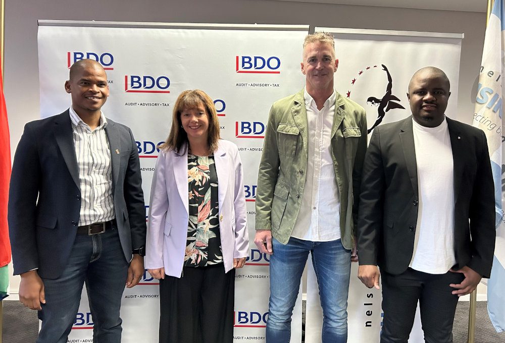 Siyabonga Mthembu (Partner – BDO SA), Denise van Huyssteen (Chief Executive Officer – Chamber), Mark Willimott (Managing Partner – BDO SA) and Lunga Mjodo (Business Information Manager – Chamber)