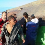 These fishermen can thank their lucky stars.