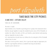PE Take Back the City Picnics
