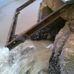 Effluent flows into the PE Harbour