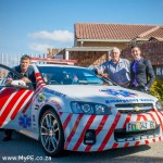 Father and son team Jaco (far right) and Pieter Rademeyer (centre) and Daniel Hart