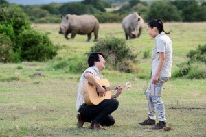 Thanh Bui and Tui Minh spending time with our rhino's