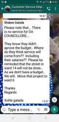 WhatsApp Ward Councillor Threat